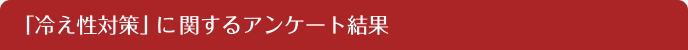 「冷え性対策」に関するアンケート結果